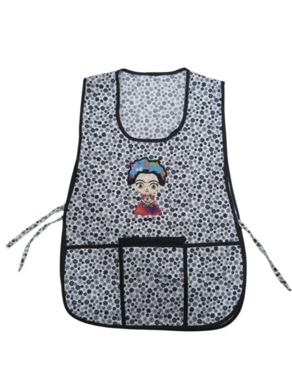 Craft Apron Mexican Artisan Little Frida Embroidered -One Size-zippered pocket - Picture 1 of 7
